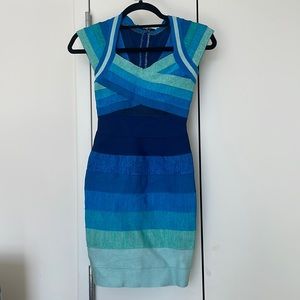 Ombre blue bodycon dress